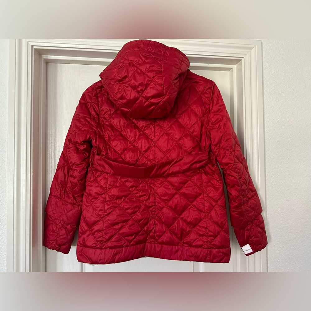 ‘S MAX MARA Reversible Red / Beige Down Hooded Jacket sz 6 Small - Picture 5 of 10